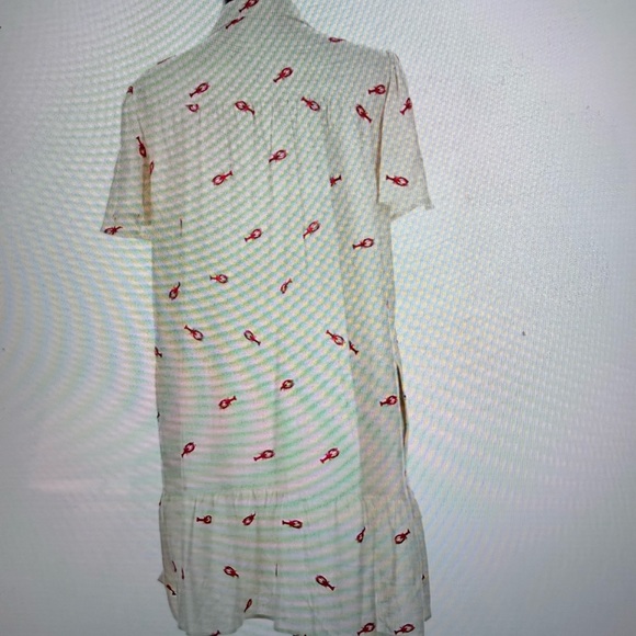 Jane + Delancey Button Down Dress with Lobster Motif Size Large NWOT - Picture 2 of 6